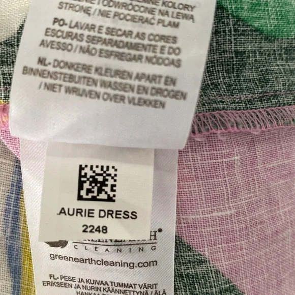 Boden Laurie Linen Mini Dress in Plum Blossom Tropical Flora Sleeves Size 6 - Picture 14 of 15